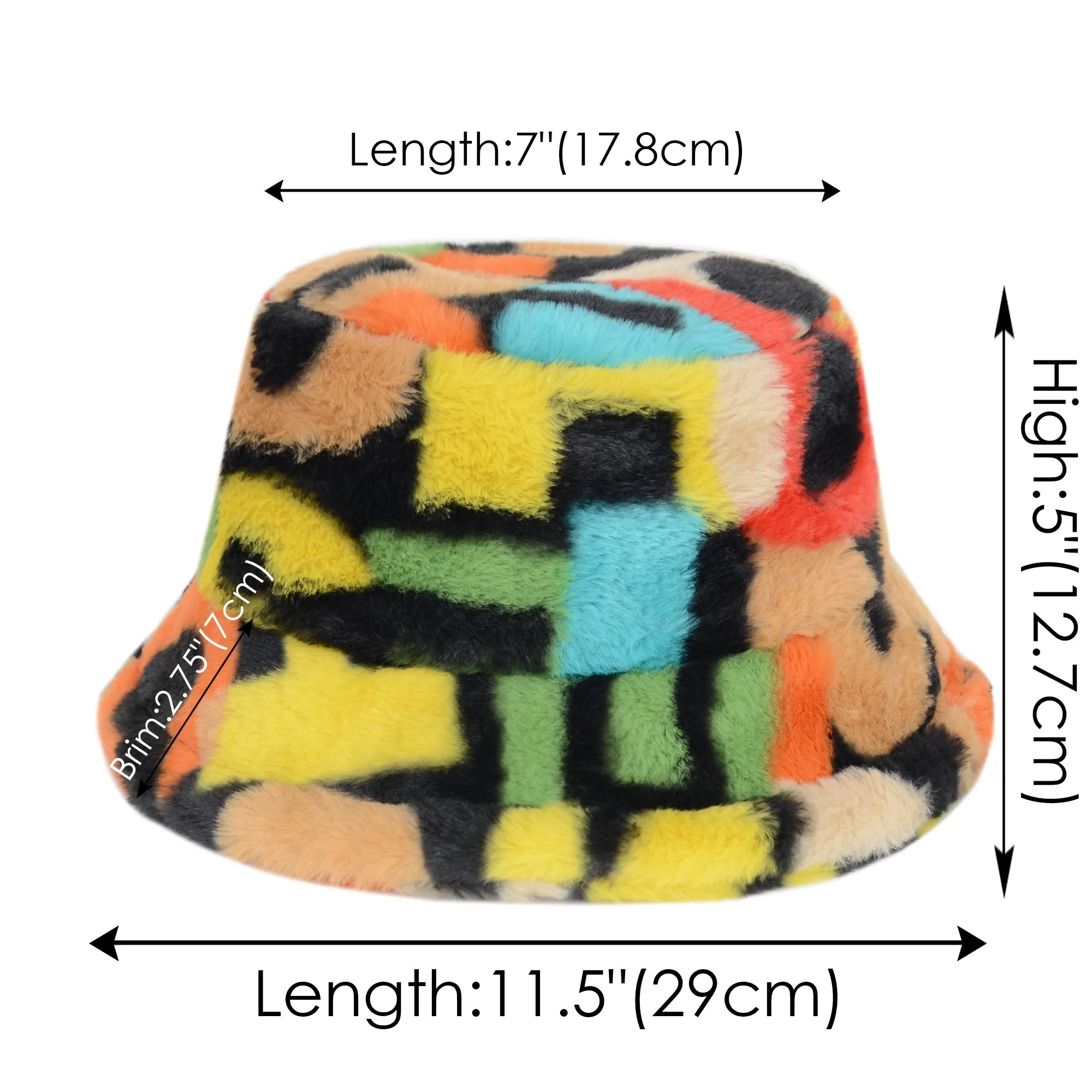 Anna-Kaci Comfy Faux Fur Fuzzy Bucket Hat Colorful Winter Warm Hat Plush Fisherman Cap for Women