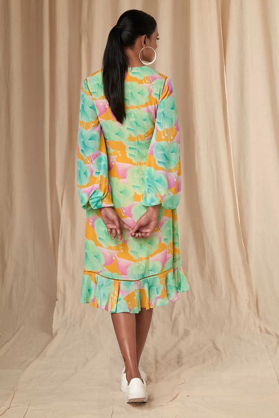 Aquamarine Bloomerang Wrap Dress