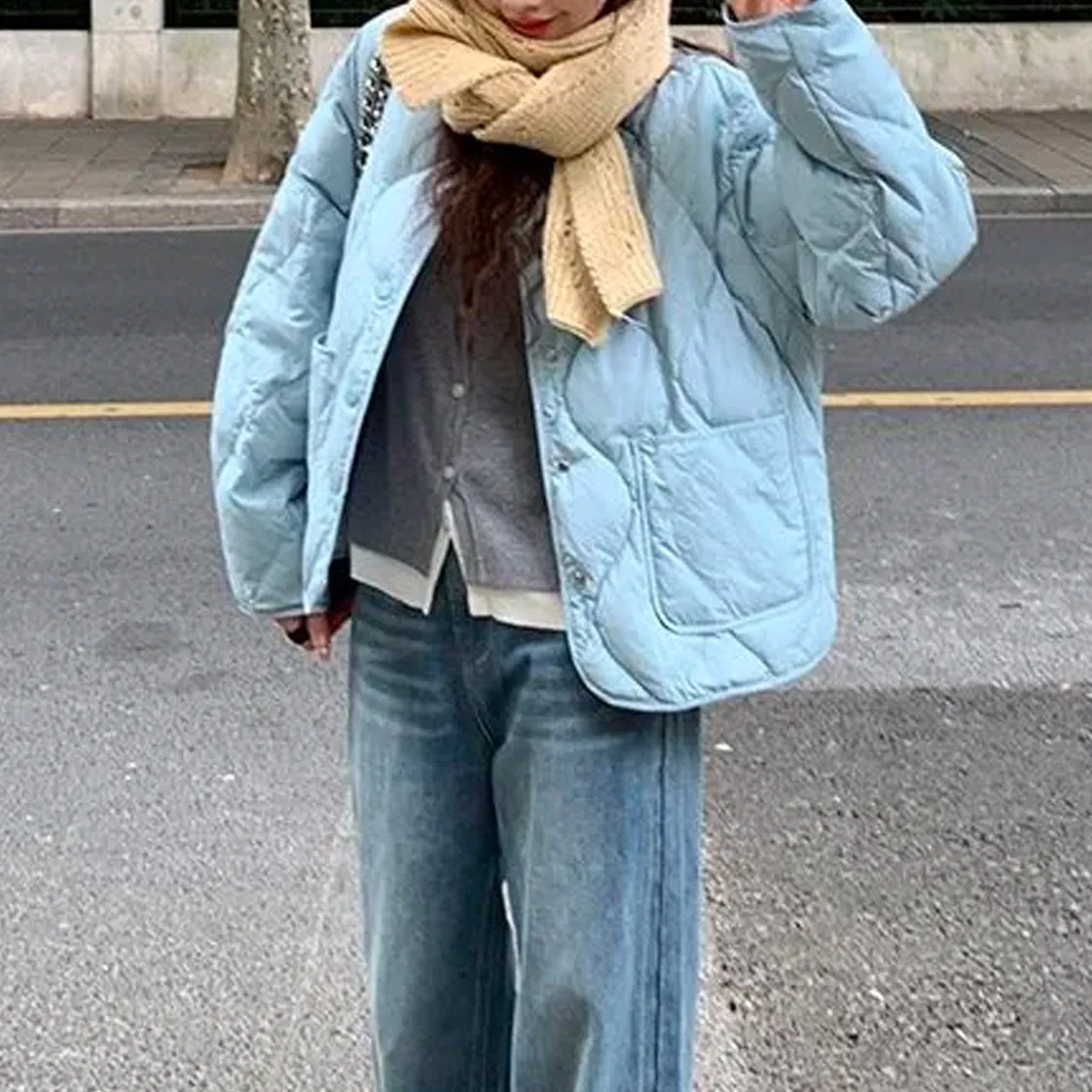 Baby Blue Oversized Overcoat
