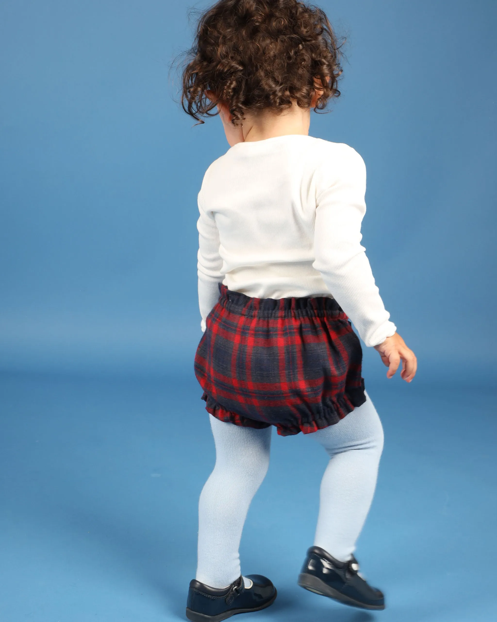 Baby Tartan Shorts With Bow -  Bora