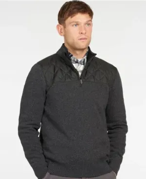 Barbour - Essential Diamond Quilt Half Zip ,Black