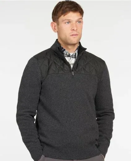 Barbour - Essential Diamond Quilt Half Zip ,Black