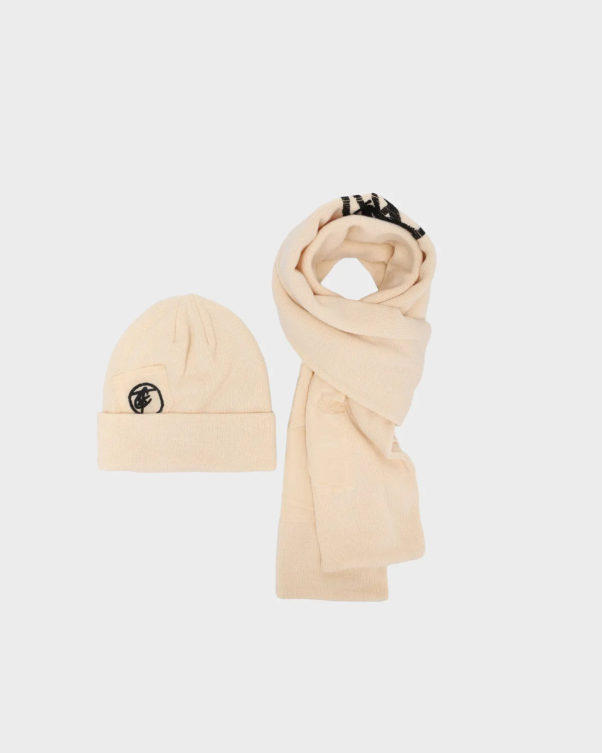 Beanie Scarf Set in Cream White