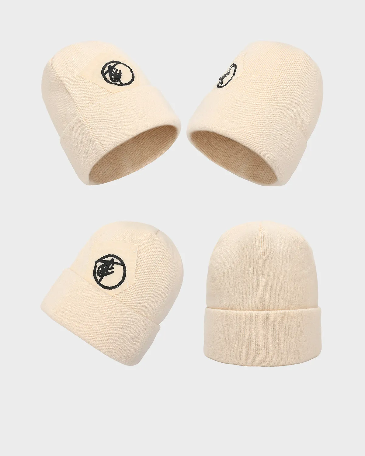 Beanie Scarf Set in Cream White