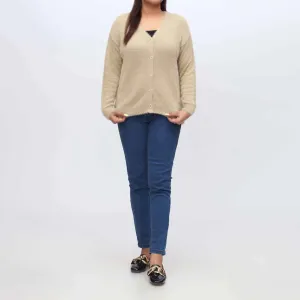 Beige Mid Length Cardigan  PW3902