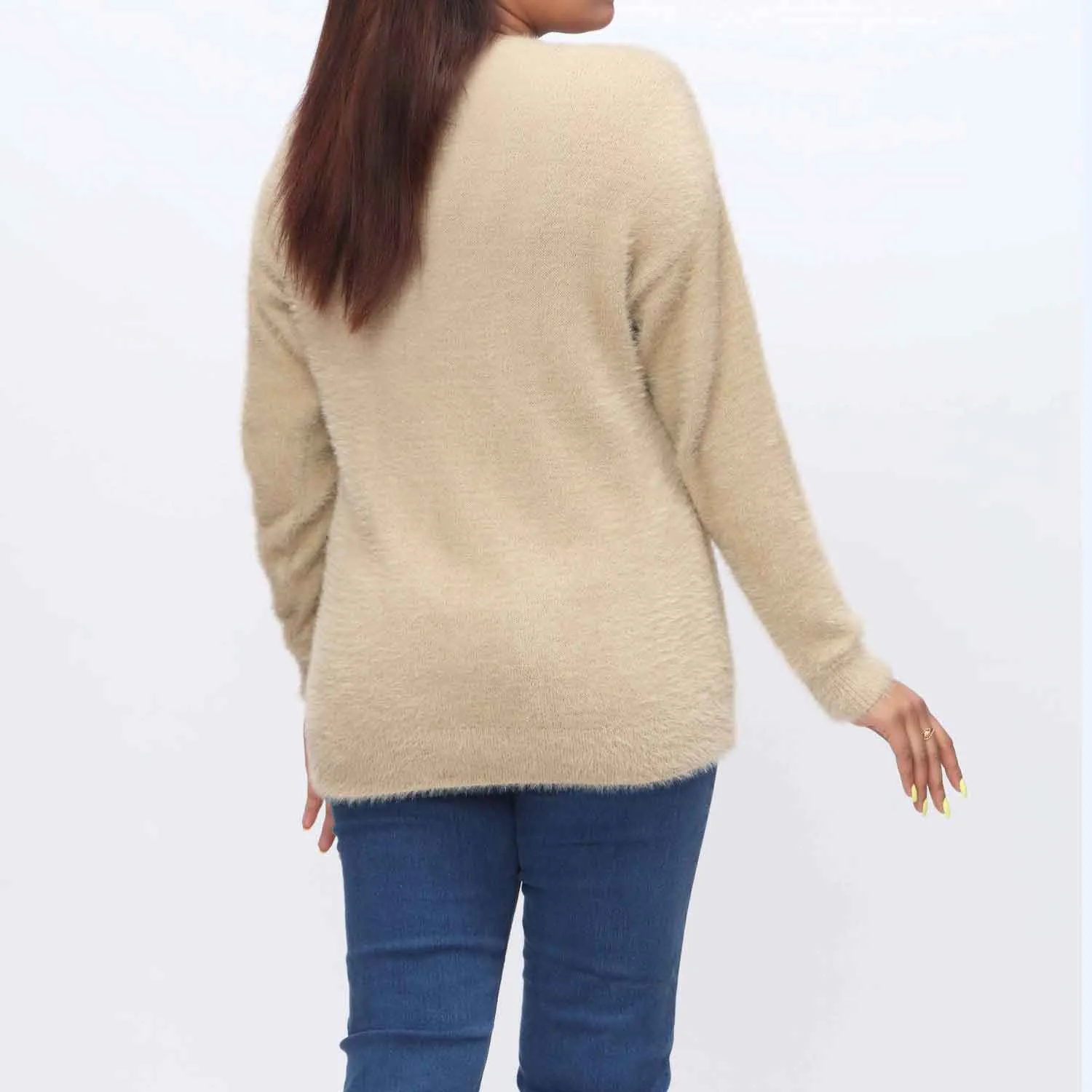 Beige Mid Length Cardigan  PW3902