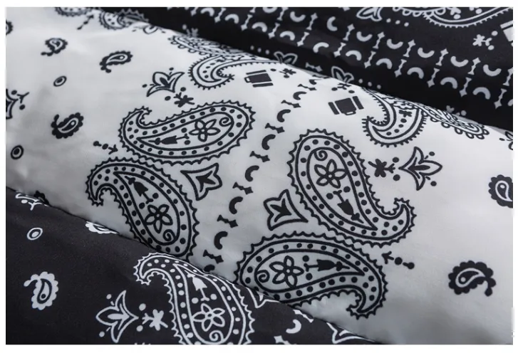 BLACK ENERGY CASHEW FLOWER PRINT HIGH NECK UNISEX CASUAL JACKET