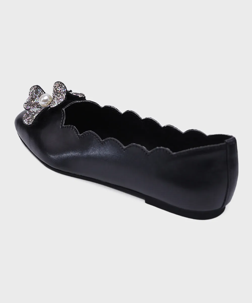 Black Faux Leather Pumps