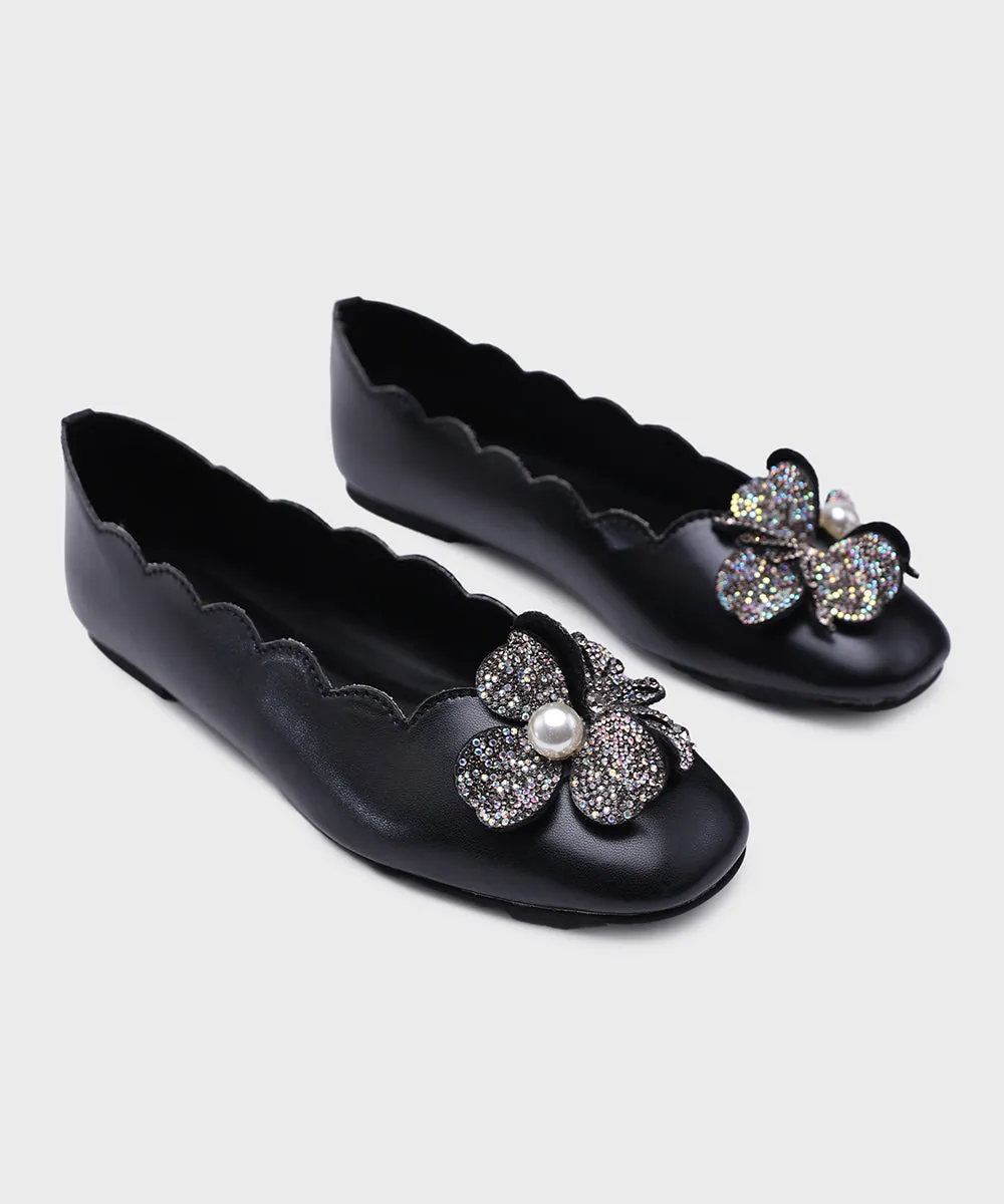 Black Faux Leather Pumps
