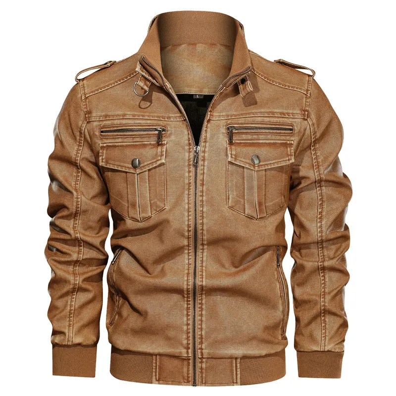 Black Varsity Jacket Racer Jacket Motorcycle Riding Racing Suit Cowhide Motorcycle Leather Coat for Men Fall/Winter Jacket