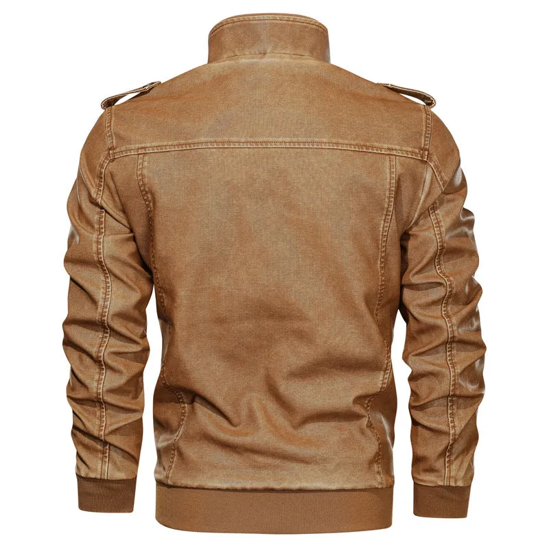 Black Varsity Jacket Racer Jacket Motorcycle Riding Racing Suit Cowhide Motorcycle Leather Coat for Men Fall/Winter Jacket