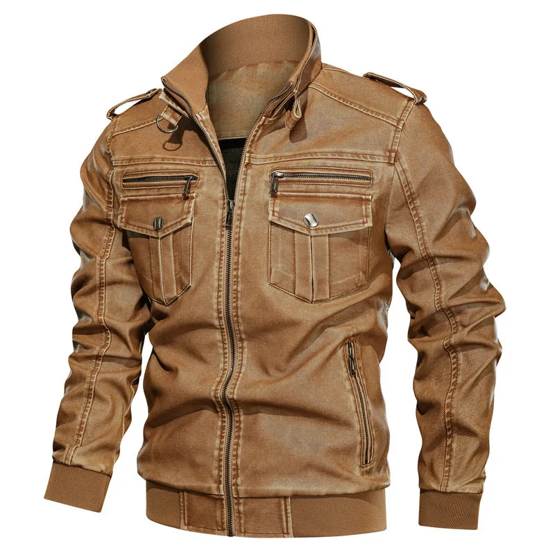 Black Varsity Jacket Racer Jacket Motorcycle Riding Racing Suit Cowhide Motorcycle Leather Coat for Men Fall/Winter Jacket