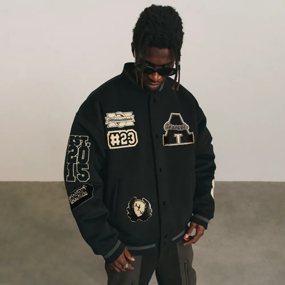 “Black Wool Embroidered” Jacket