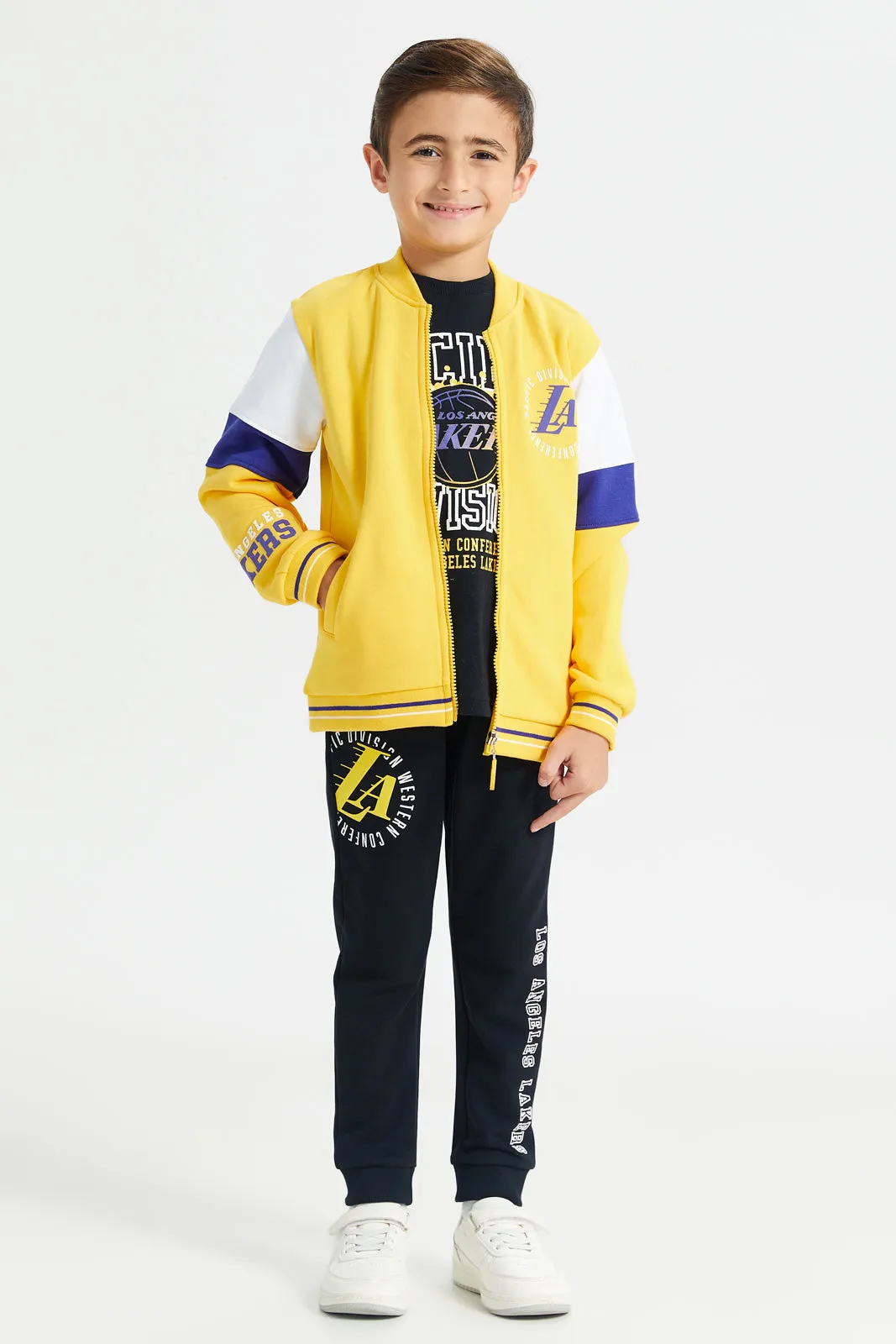 Boys Yellow Nba Lakers Sweatshirt