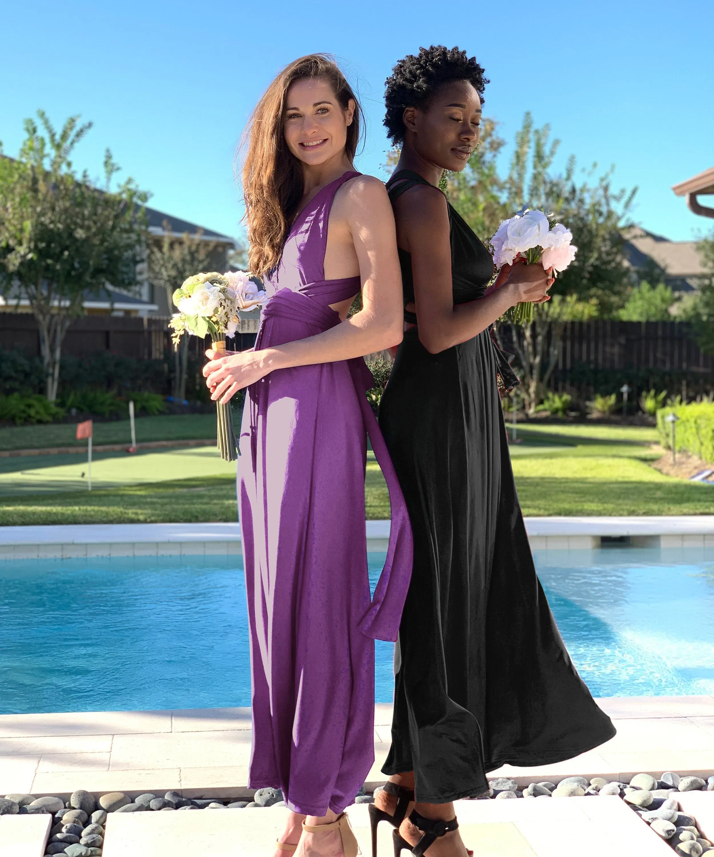 Brown Bridesmaid Wrap Dress