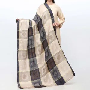 Brown Jacquard Winter Shawl PW3707