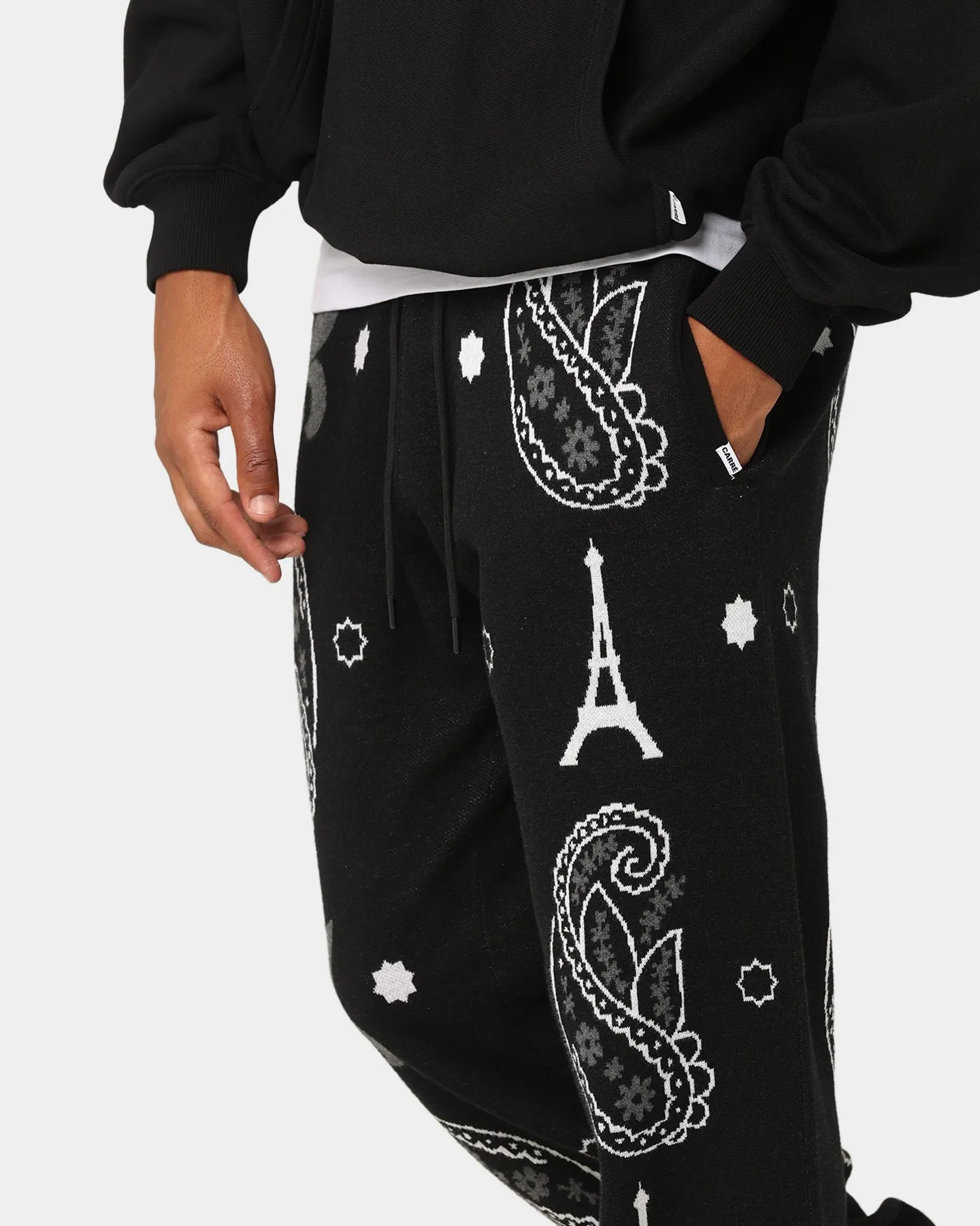 Carré Big Bandana Knitted Sweatpants Black