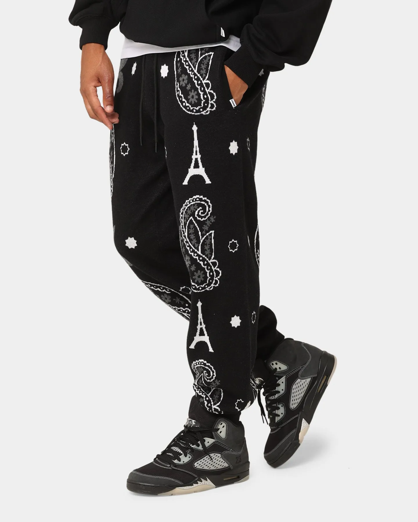 Carré Big Bandana Knitted Sweatpants Black