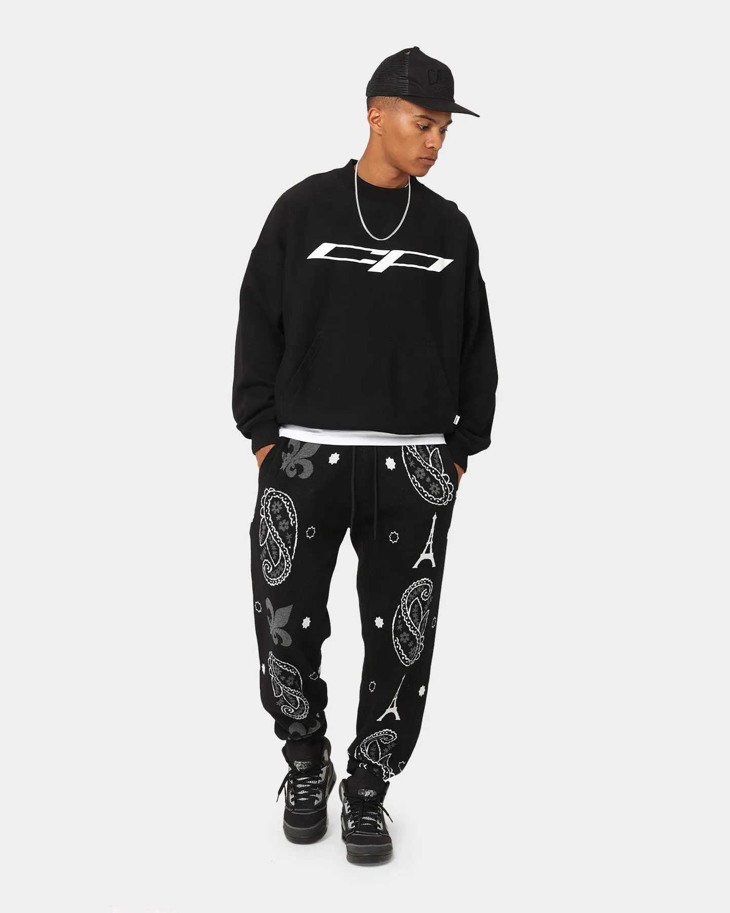 Carré Big Bandana Knitted Sweatpants Black