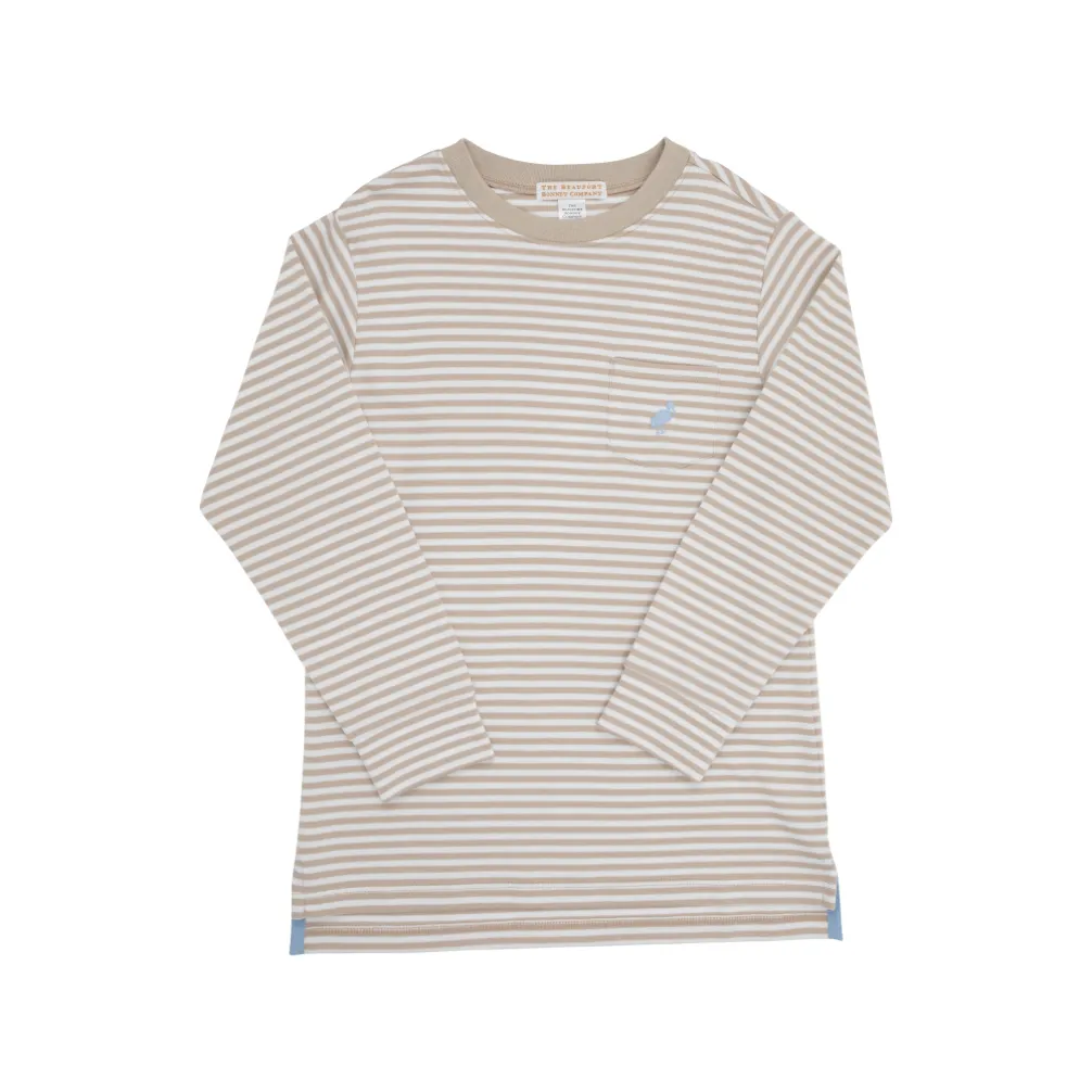 Carter Crewneck - Keeneland Khaki Stripe