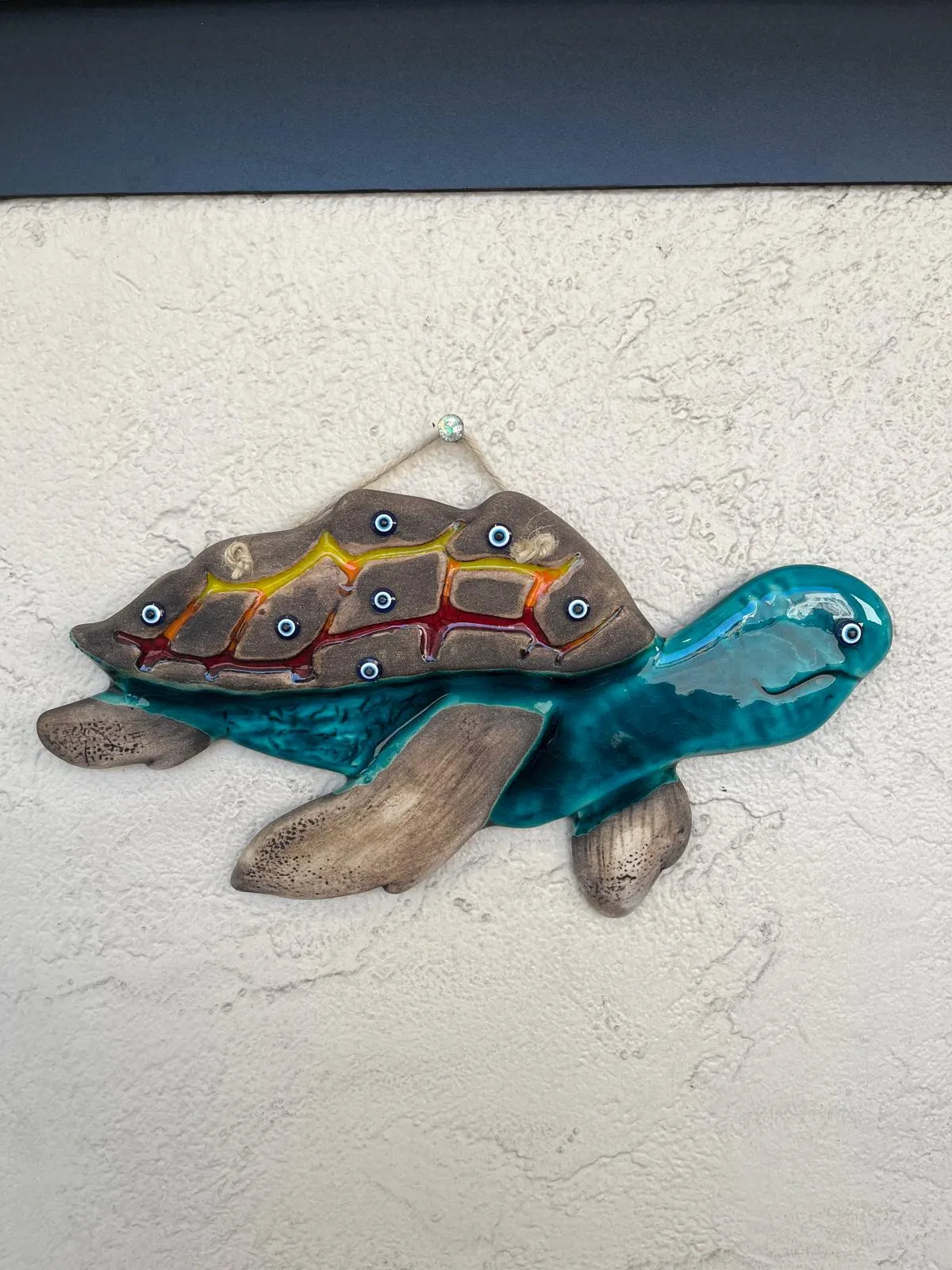 Ceramic Turtle With Evil Eye Beads
