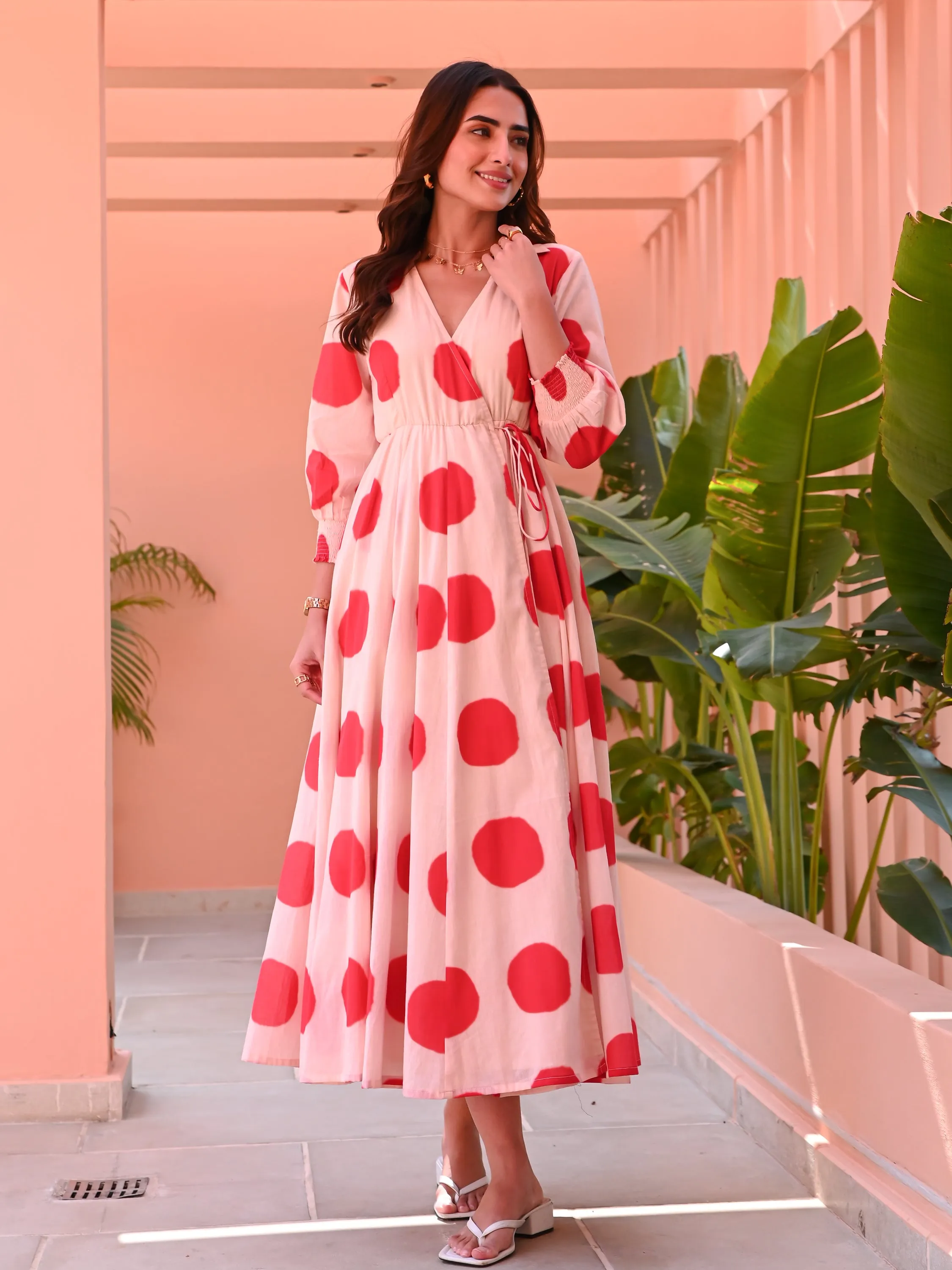 Classic Polka Wrap Dress