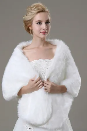 Concise Faux Fur Wedding Wrap