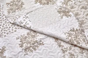 Cotswold - Quilted Patchwork Bedspread Set in Natural
