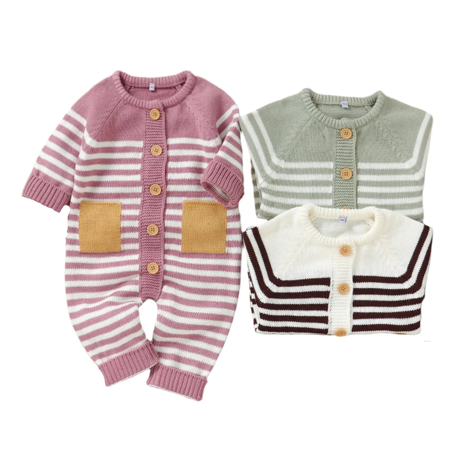 COZY Striped Knitted Jumpsuit