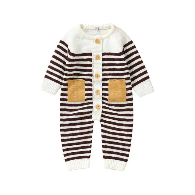 COZY Striped Knitted Jumpsuit