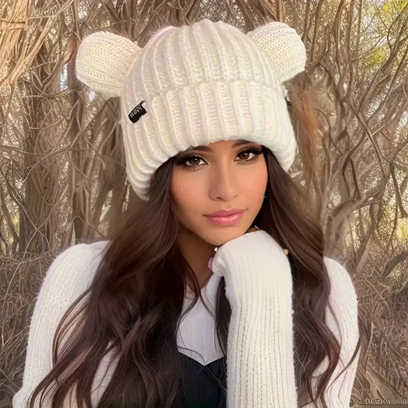 Cute Bear Ears Knit Beanie