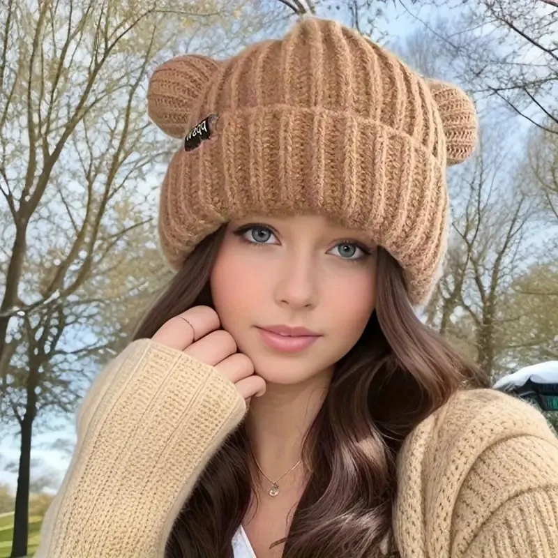 Cute Bear Ears Knit Beanie
