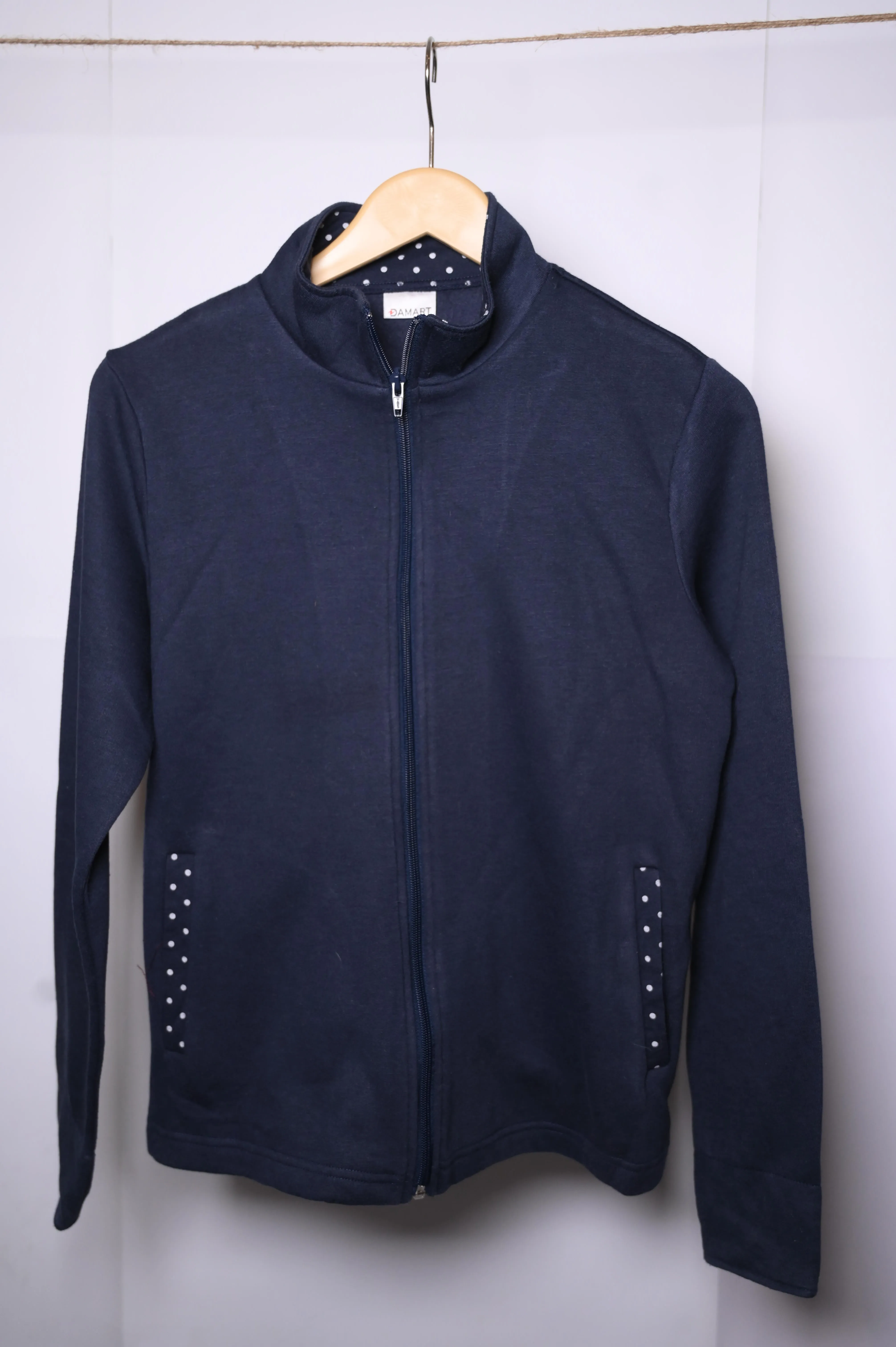 Damart Navy Blue Zipper Jacket