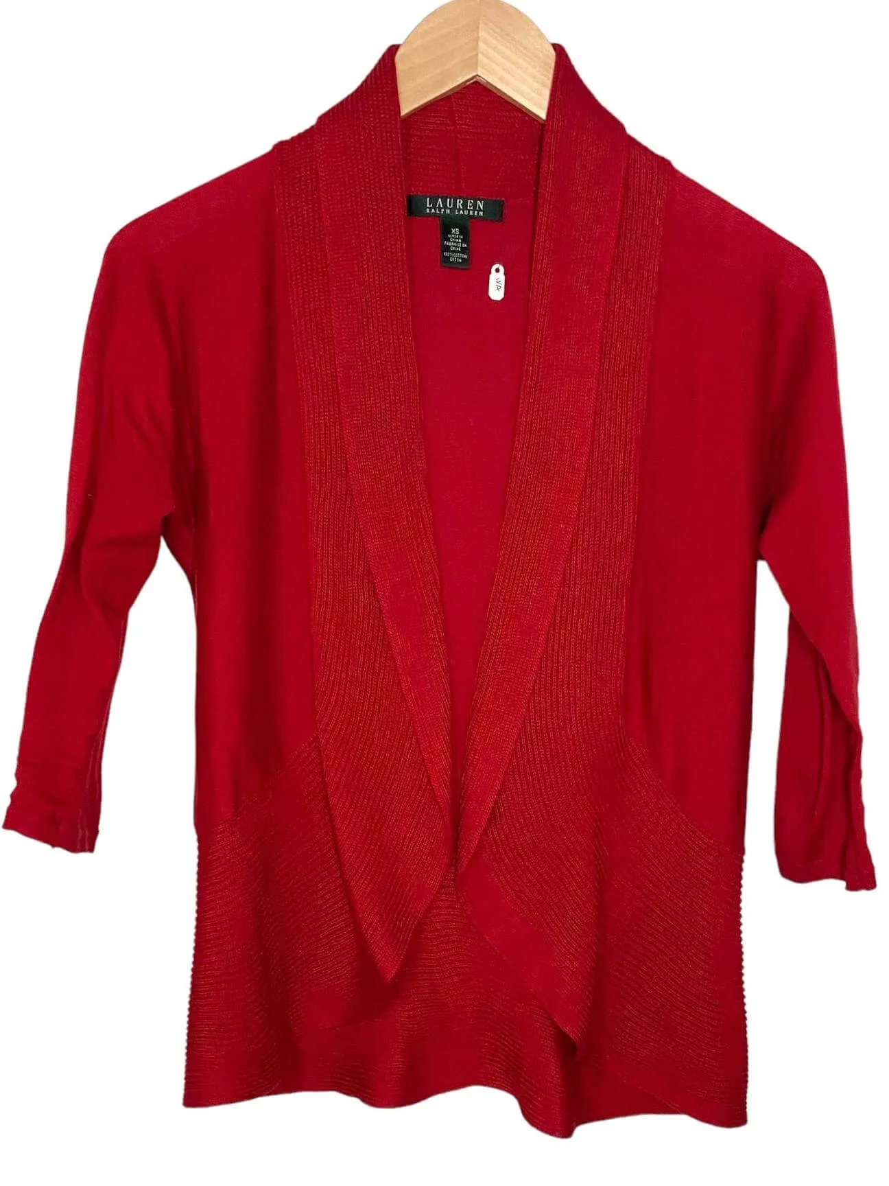 Dark Winter Cranberry Red Shawl Neck Open Cardigan Sweater