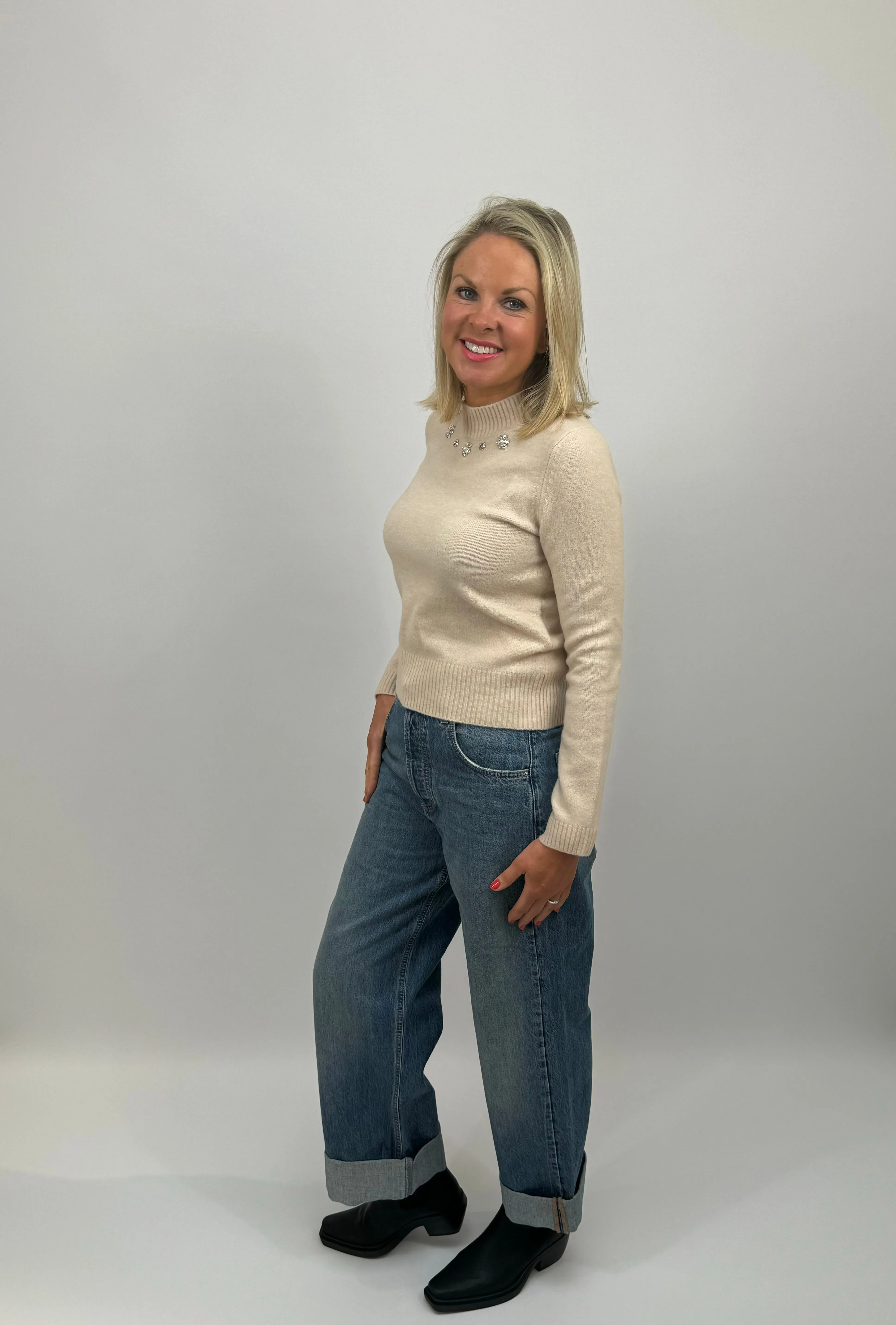 EMME Cream Gem Sweater
