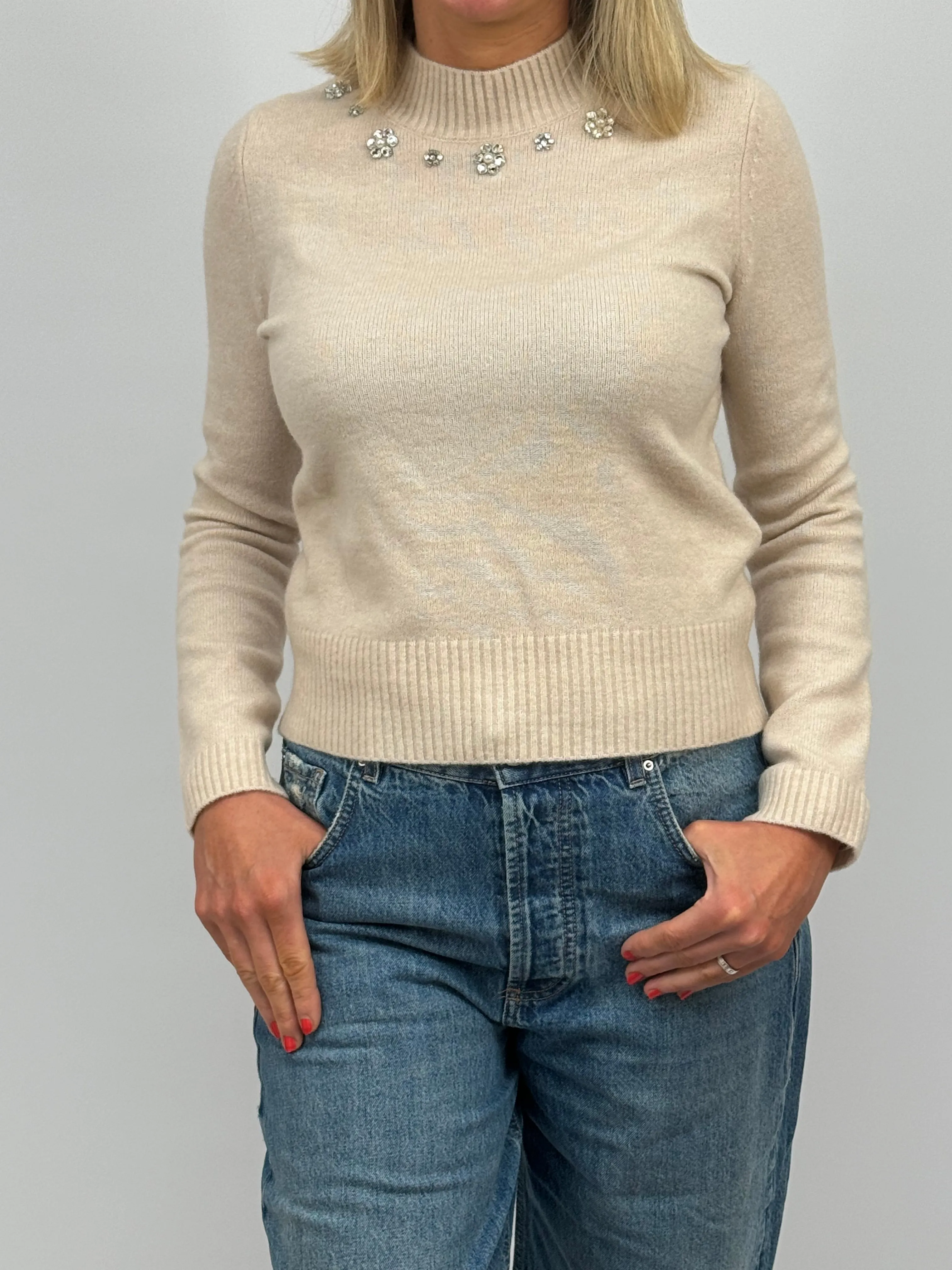 EMME Cream Gem Sweater