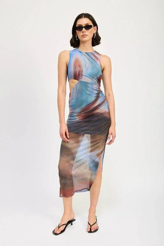 Emory Park Sleeveless Midi Dress With Cut Out