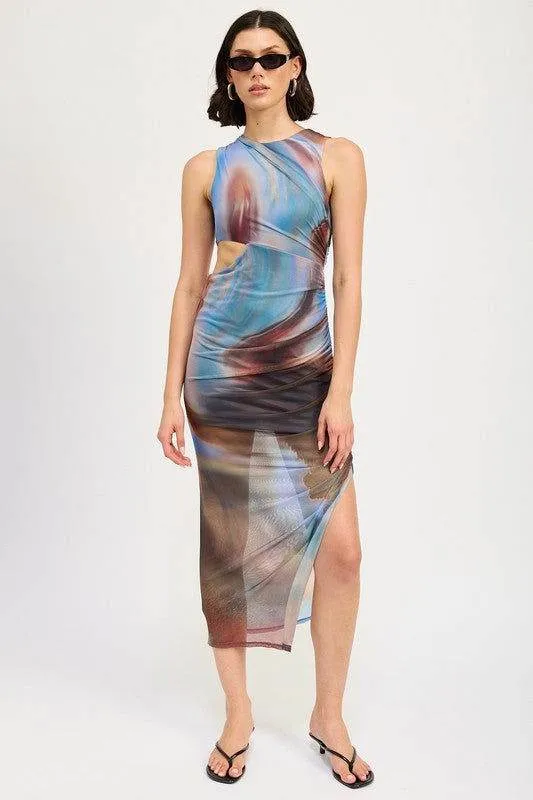 Emory Park Sleeveless Midi Dress With Cut Out