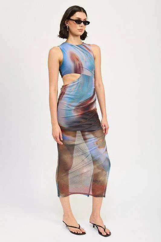 Emory Park Sleeveless Midi Dress With Cut Out