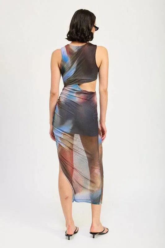 Emory Park Sleeveless Midi Dress With Cut Out