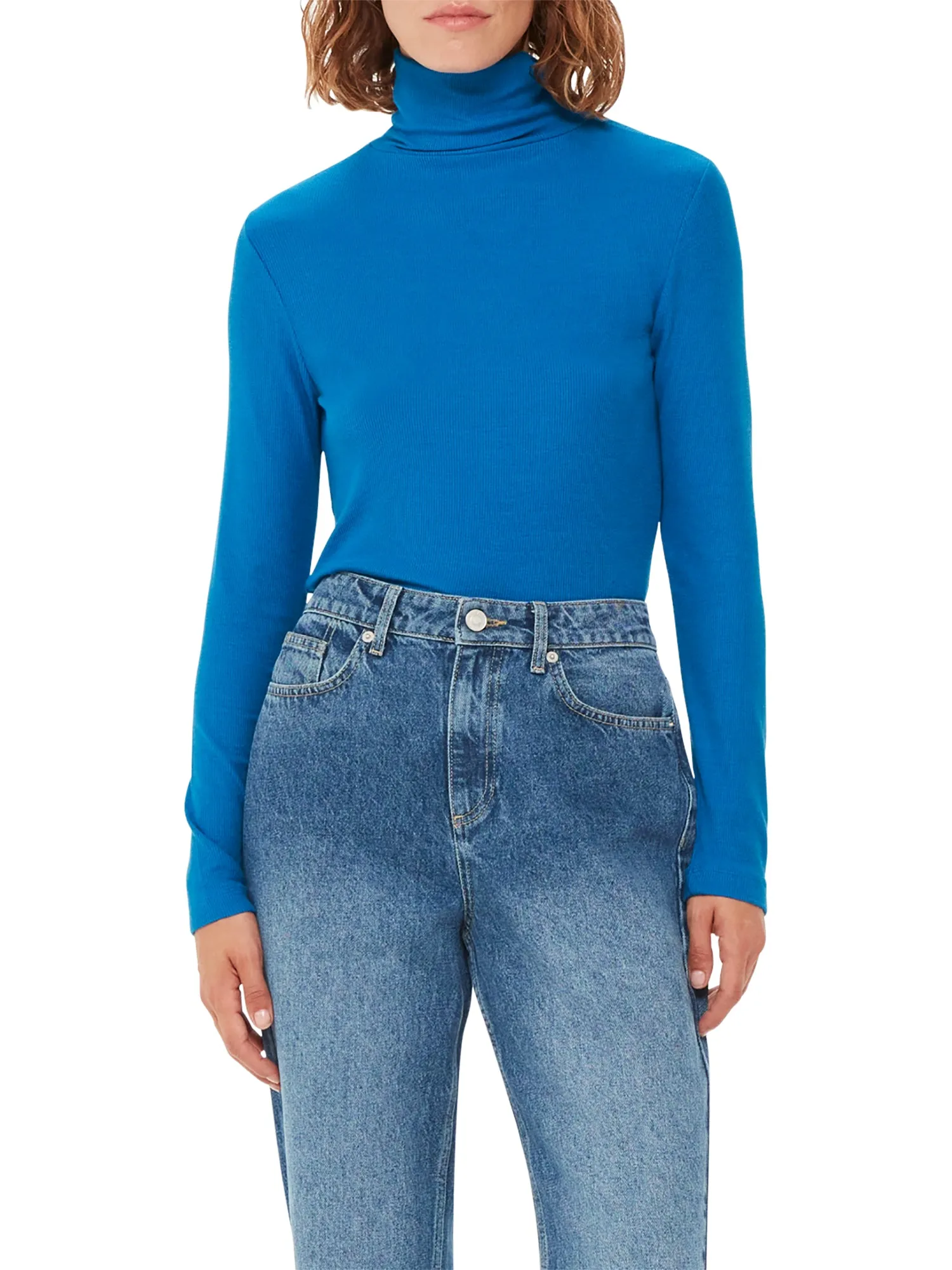 Essential Ribbed Polo Cobalt Blue