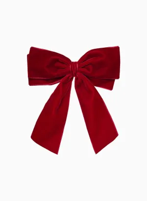 Extra Large Velvet Bow Hair Clip in Red