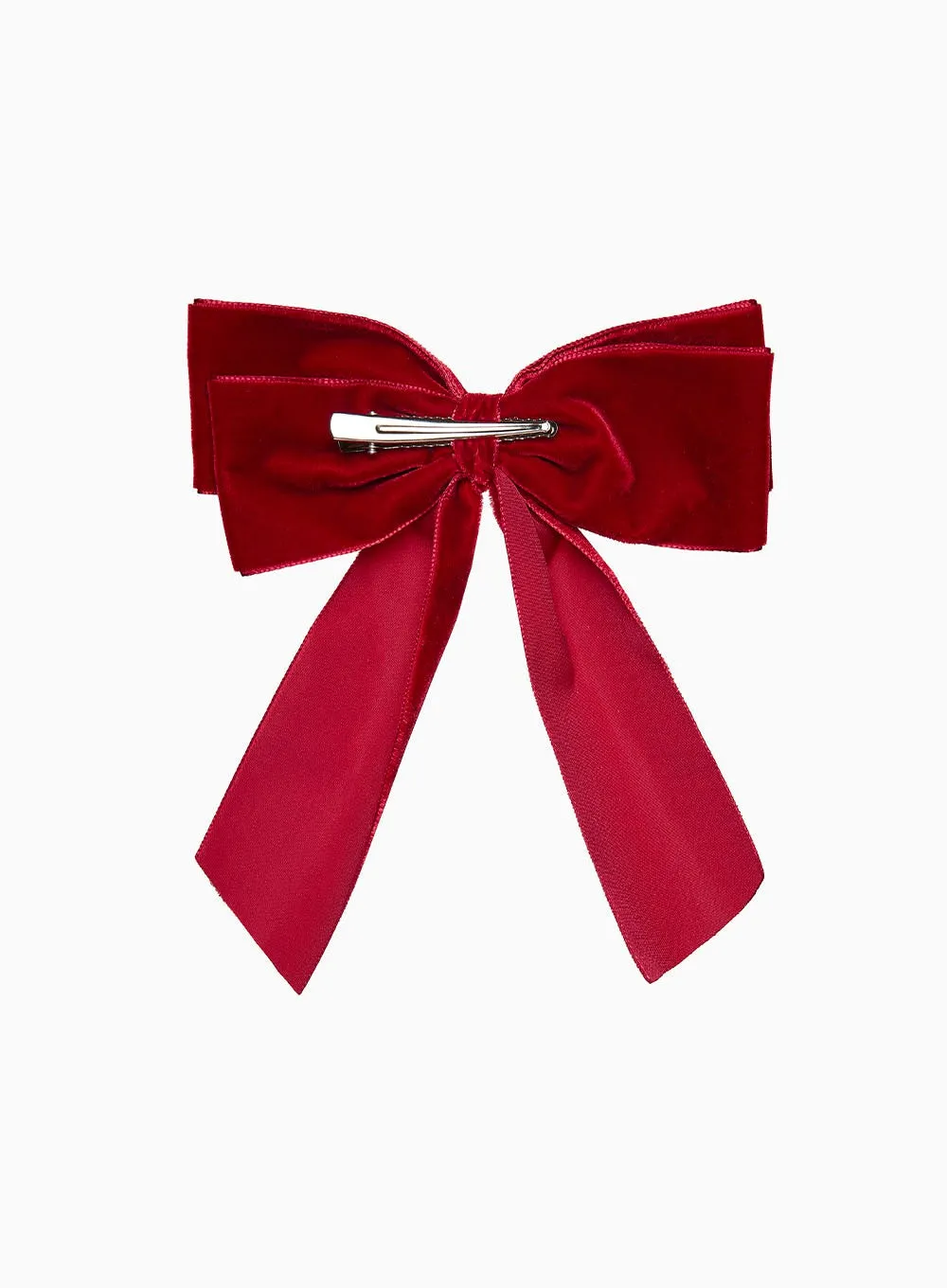 Extra Large Velvet Bow Hair Clip in Red