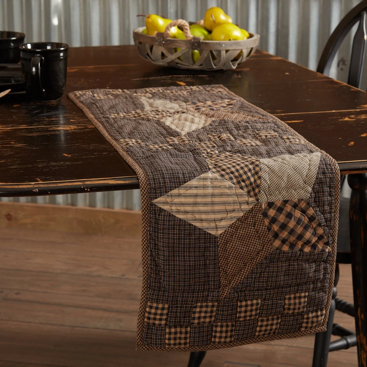 Farmhouse Star Quilted Runner 13x36"