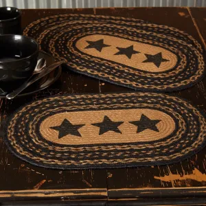 Farmhouse Star Stencil Braided Placemat 12x18" - Set of 6