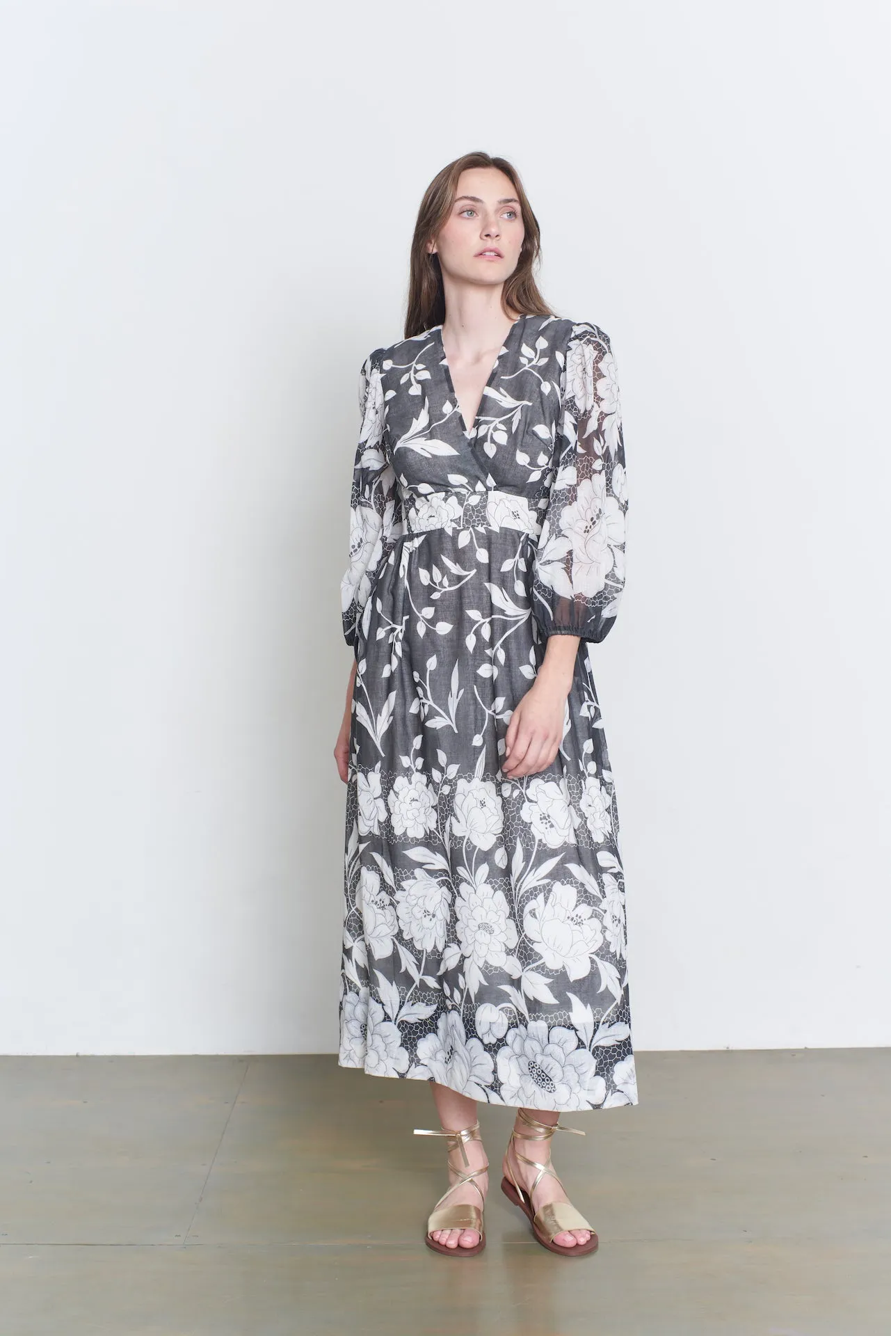 Faux wrap maxi dress - Vintage