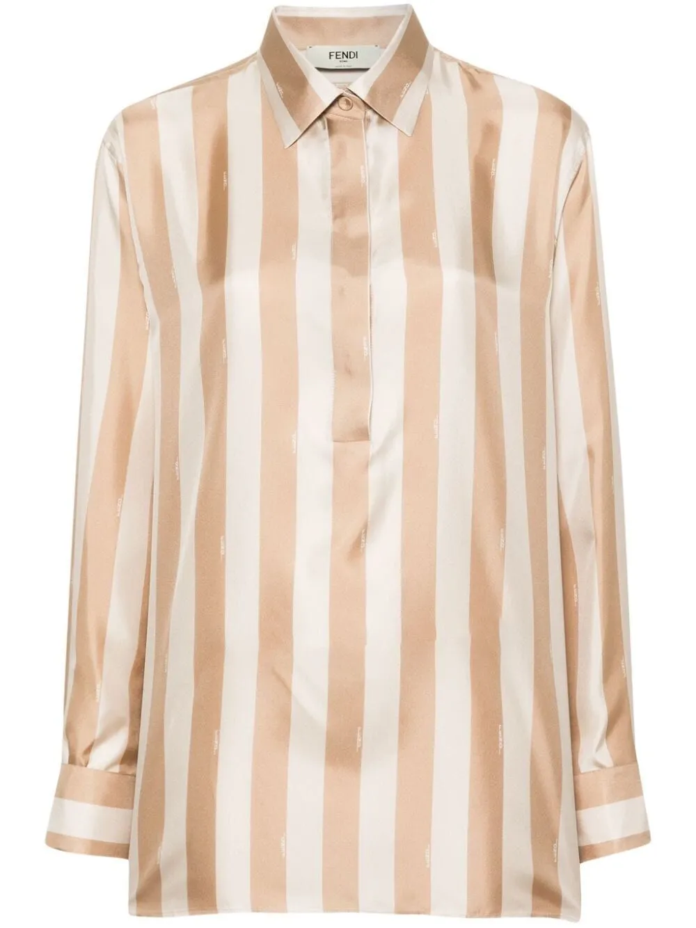 FENDI Stripe Silk Shirt in Regular Fit for Men