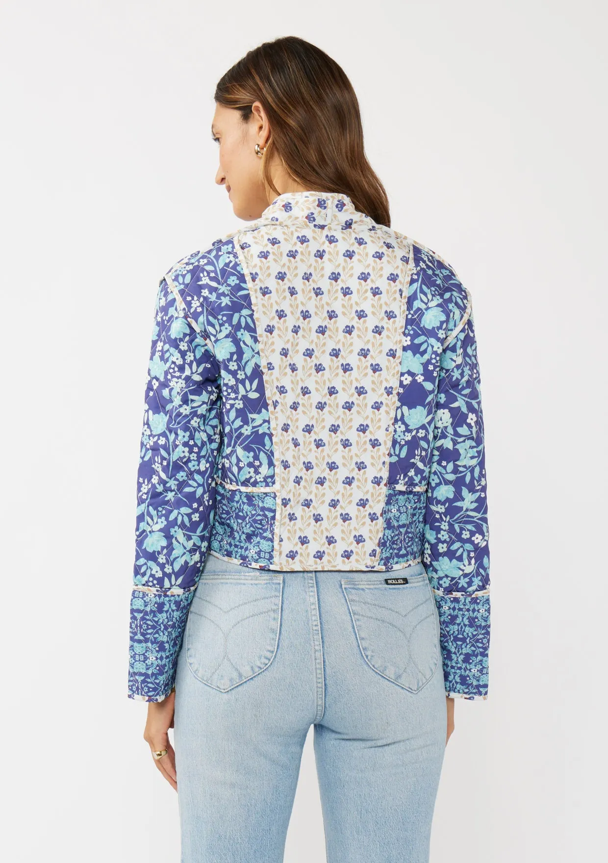 Floral Print Reversible Quilted Jacket