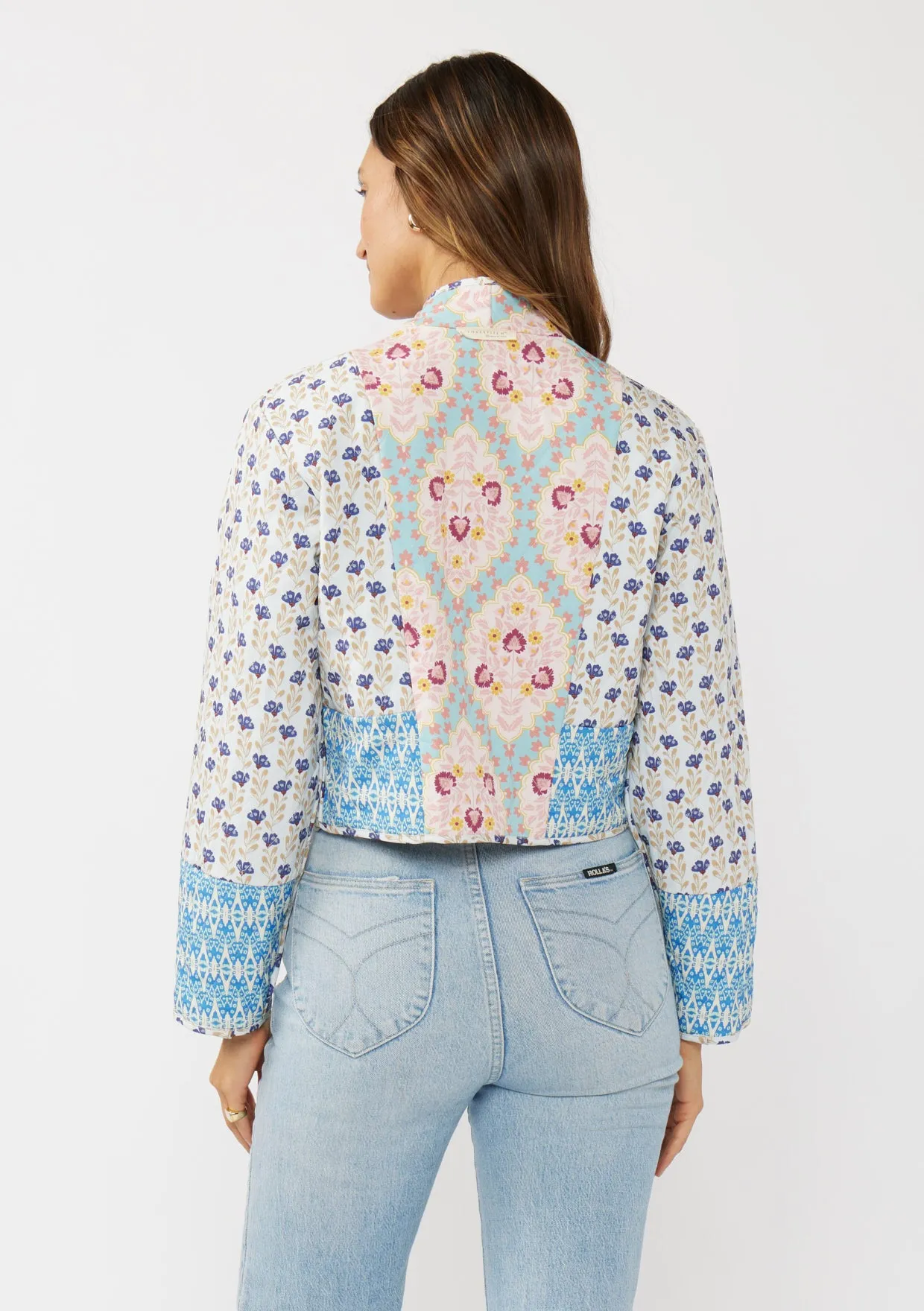 Floral Print Reversible Quilted Jacket
