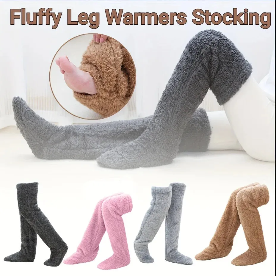Fluffy Over-Knee Winter Leg Warmers – Thick, Cozy, and Warm
